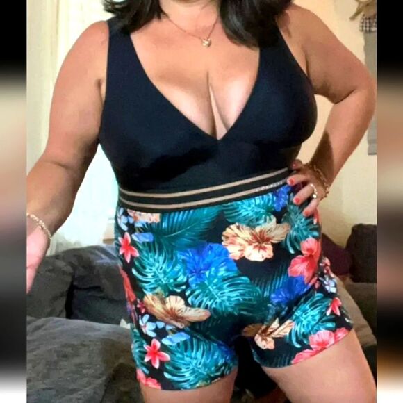 Tropical plus size one piece Swimsuit sz 2XL - Picture 2 of 7